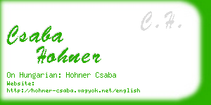 csaba hohner business card